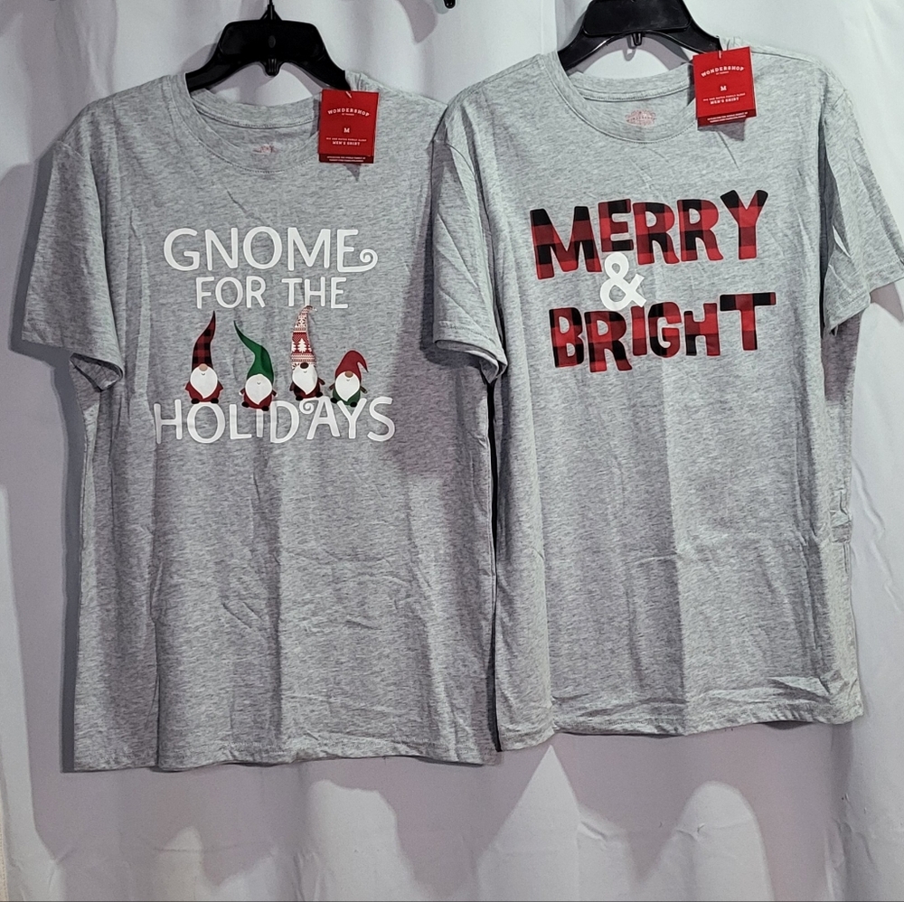 Wondershop Men's NWT Christmas Graphic Short Sleeve Sleepwear Top Bundle Medium - Picture 2 of 7